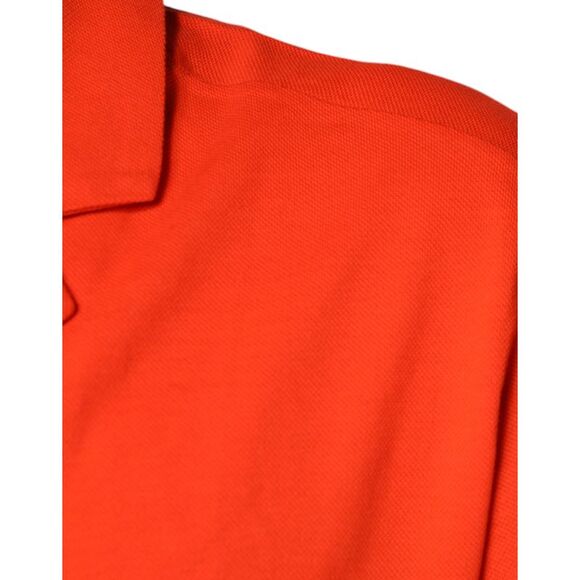 Dolce & Gabbana Orange Cotton Button Down Casual Polo Men's Shirt